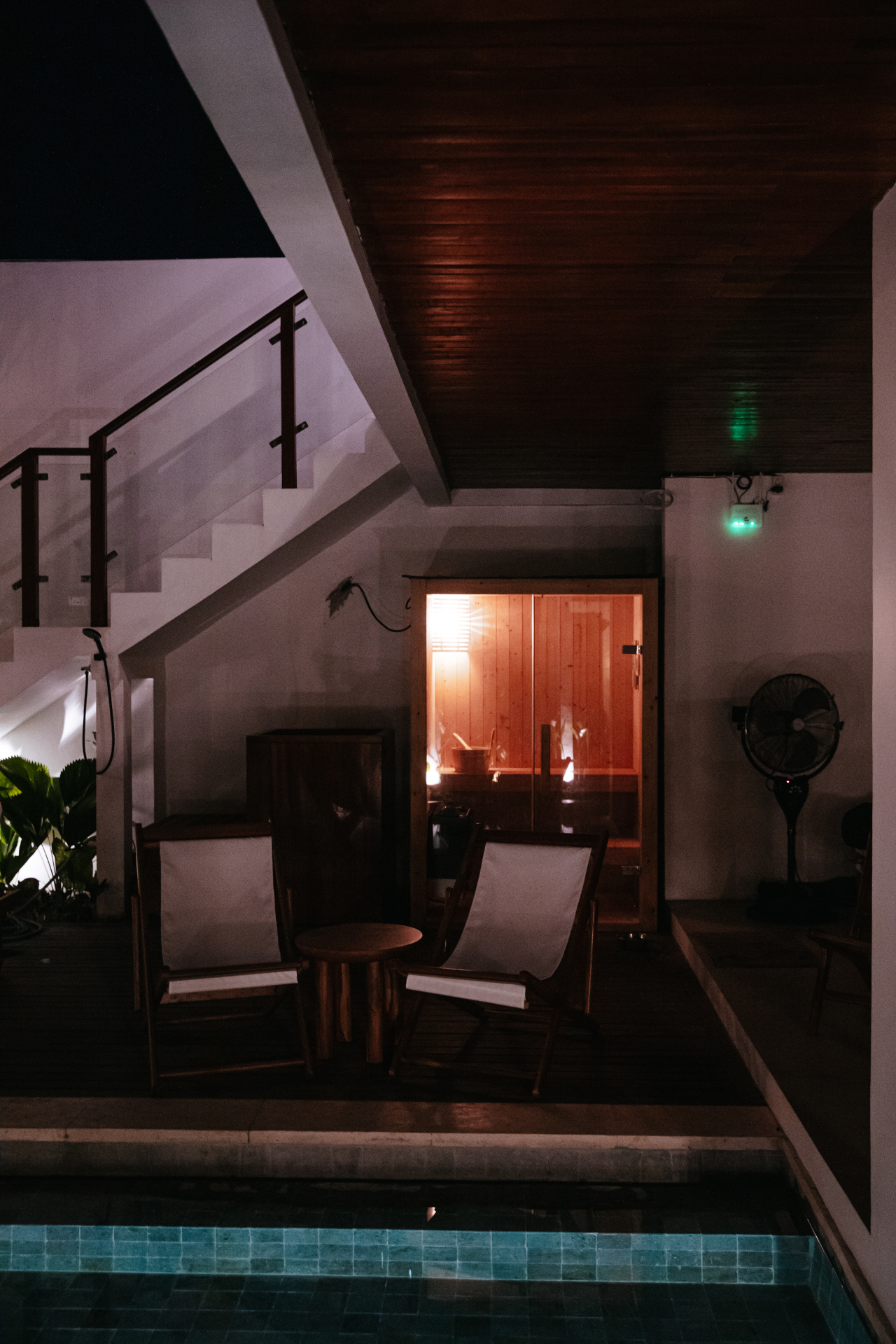 Sauna and poolside